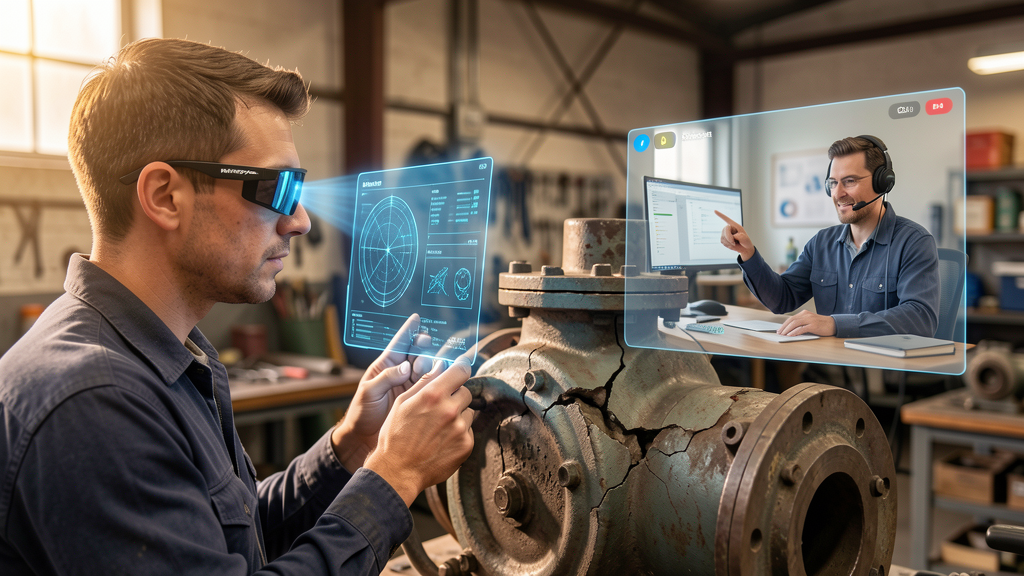 The loop: look, ask, get an answer, escalate only if the answer is not enough How Sidekick works: the glasses camera sees the problem, AI answers hands free, a human expert joins if needed