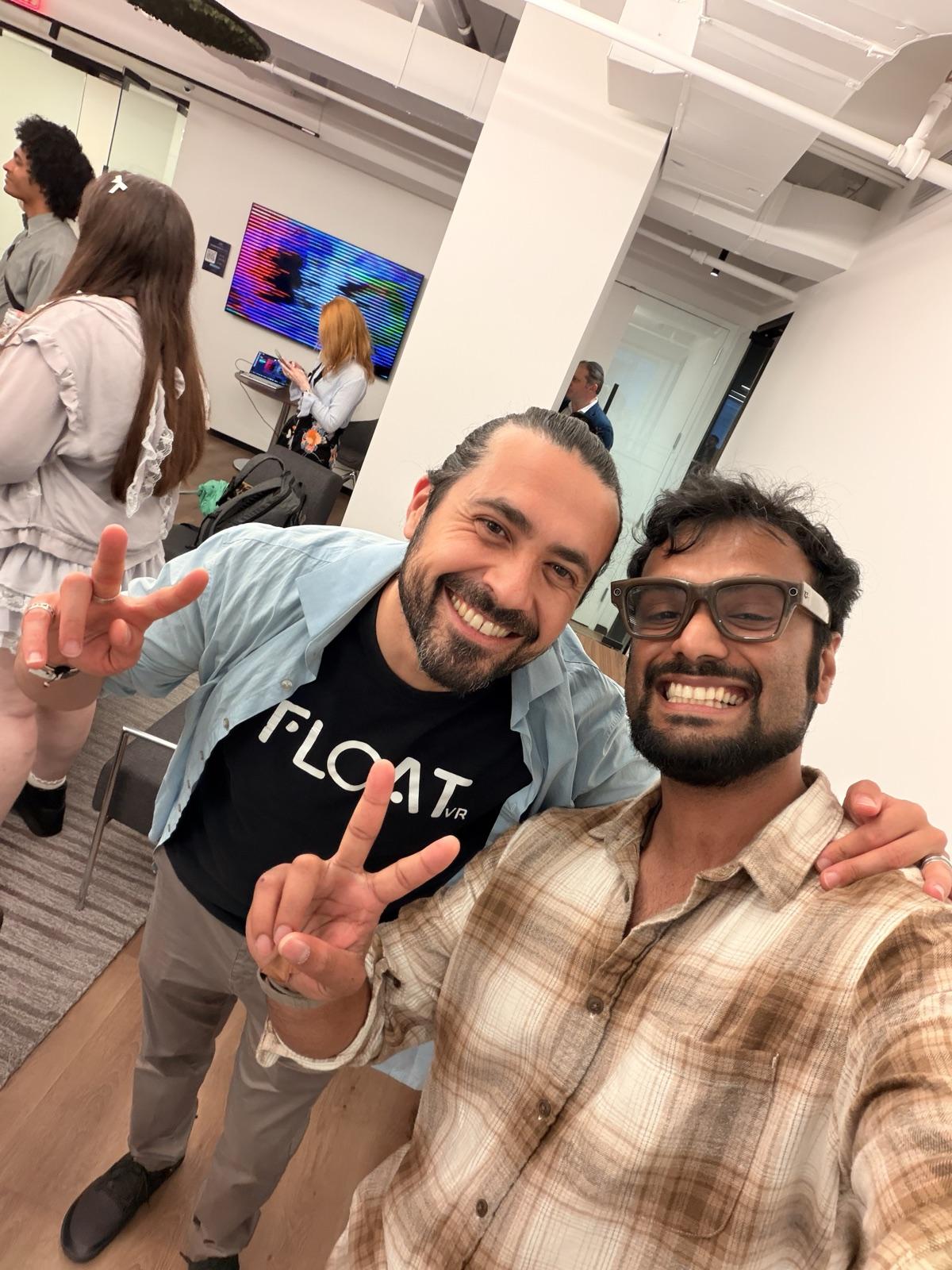 Met the founder of FloatVR, the application I used as a base for the Zenflow paper Meeting the FloatVR founder