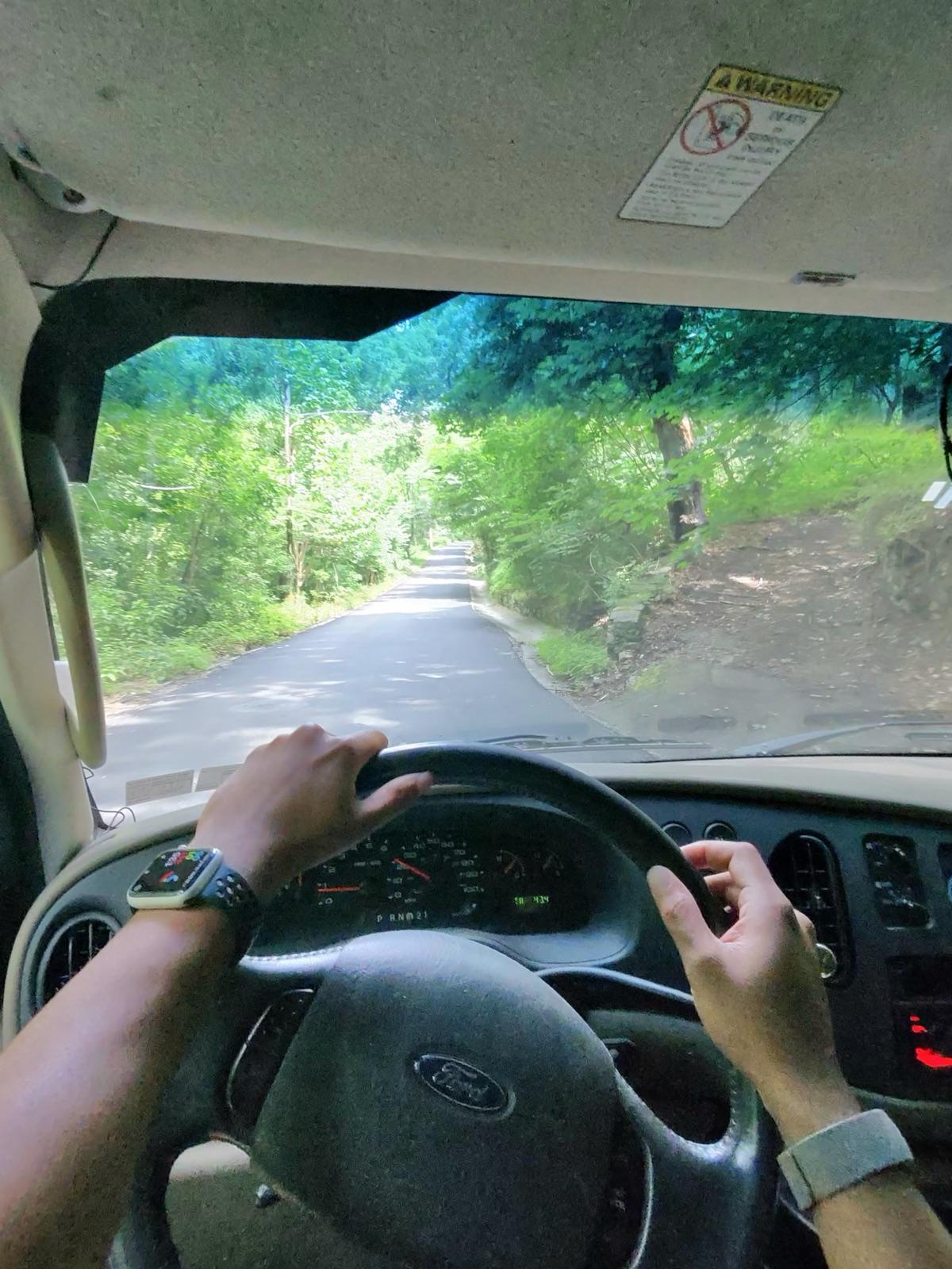 Driving through the uncharted, less-explored territories. The best parts of the trip look like this Driving through back roads